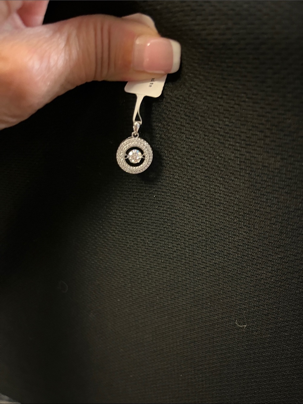 Radiant Sterling Silver Circle Pendant Necklace with Pavé Moissonites